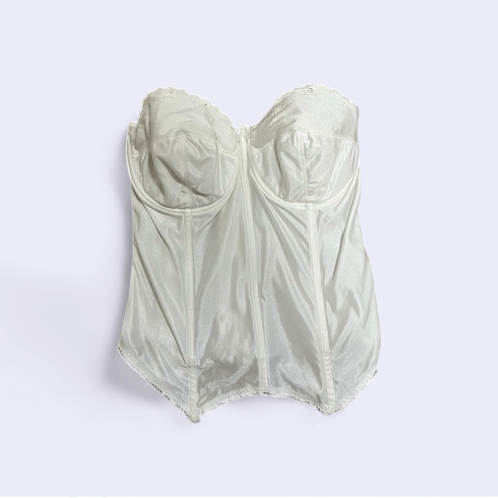 Vintage Goddess Strapless Corset Bustier Size 36DD White